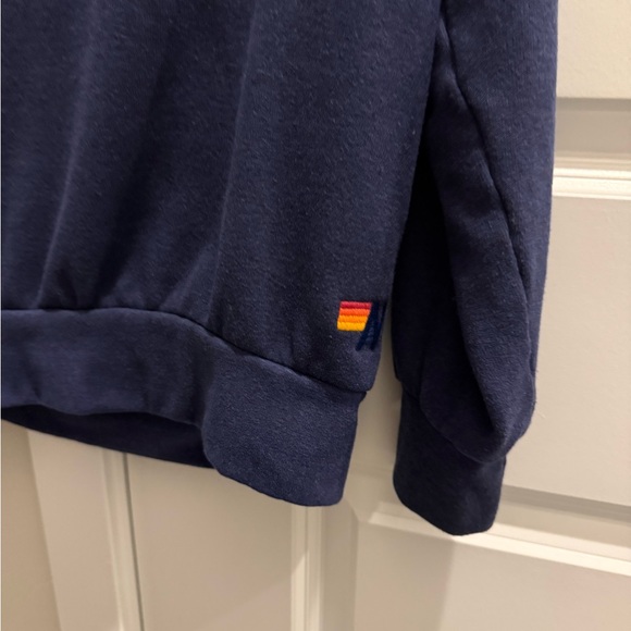 Aviator Nation Heart Embroidered Crew Sweatshirt Navy with Red Heart - Picture 6 of 12